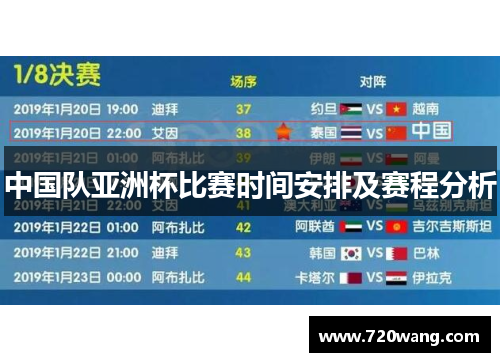 中国队亚洲杯比赛时间安排及赛程分析